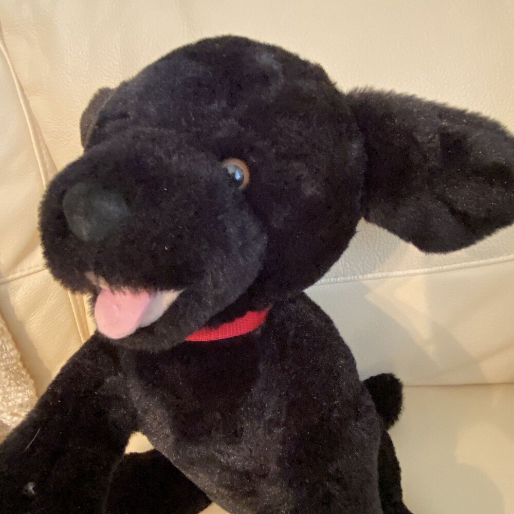 RARE Build A Bear Black Lab Puppy 25th Celebration Red Collar NEW Soft PLUSH